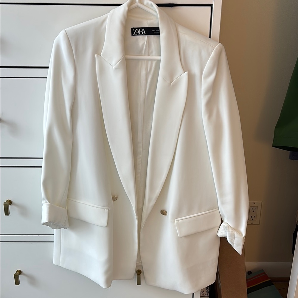 Zara Women's White Blazer Jacket